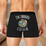 Boxer Homme Être chirurgien c'est la vie – Impression au dos – Noir