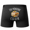 Boxer Homme Être puéricultrice c'est la vie – Impression au dos – Noir