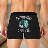 Boxer Homme Être manip radio c'est la vie – Impression au dos – Noir
