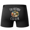 Boxer Homme Être diététicien c'est la vie – Impression au dos – Noir