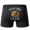 Boxer Homme Être prof d'histoire c'est la vie – Impression au dos – Noir