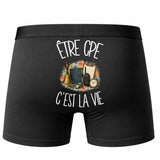 Boxer Homme Être CPE c'est la vie – Impression au dos – Noir