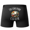 Boxer Homme Être coach sportif c'est la vie – Impression au dos – Noir