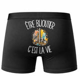 Boxer Homme Être bijoutier c'est la vie – Impression au dos – Noir