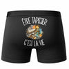 Boxer Homme Être tapissier c'est la vie – Impression au dos – Noir