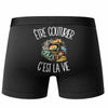 Boxer Homme Être couturier c'est la vie – Impression au dos – Noir