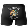 Boxer Homme Être contrôleur c'est la vie – Impression au dos – Noir