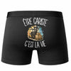 Boxer Homme Être cariste c'est la vie – Impression au dos – Noir