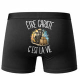 Boxer Homme Être cariste c'est la vie – Impression au dos – Noir