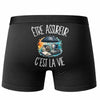 Boxer Homme Être assureur c'est la vie – Impression au dos – Noir