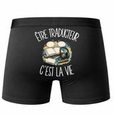 Boxer Homme Être traducteur c'est la vie – Impression au dos – Noir
