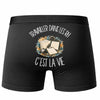 Boxer Homme Travailler dans les RH c'est la vie – Impression au dos – Noir