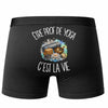 Boxer Homme Être prof de yoga c'est la vie – Impression au dos – Noir