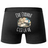 Boxer Homme Être étudiant c'est la vie – Impression au dos – Noir