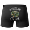 Boxer Homme La taille des haies c'est la vie – Impression au dos – Noir