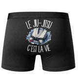 Boxer Homme Le jiu-jitsu c'est la vie – Impression au dos – Noir