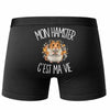 Boxer Homme Mon hamster c'est ma vie – Impression au dos – Noir