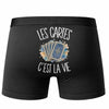 Boxer Homme Les cartes c'est la vie – Impression au dos – Noir