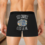 Boxer Homme Les cartes c'est la vie – Impression au dos – Noir