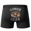 Boxer Homme La sophrologie c'est la vie – Impression au dos – Noir