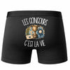 Boxer Homme Les concours c'est la vie – Impression au dos – Noir