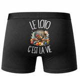 Boxer Homme Le loto c'est la vie – Impression au dos – Noir