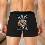 Boxer Homme Le loto c'est la vie – Impression au dos – Noir