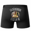 Boxer Homme La dégustation c'est la vie – Impression au dos – Noir