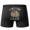 Boxer Homme Le club de lecture c'est la vie – Impression au dos – Noir