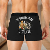 Boxer Homme Les concours canins c'est la vie – Impression au dos – Noir