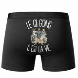 Boxer Homme Le qi gong c'est la vie – Impression au dos – Noir