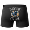 Boxer Homme La boxe thaïe c'est la vie – Impression au dos – Noir