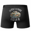 Boxer Homme La pêche à la mouche c'est la vie – Impression au dos – Noir