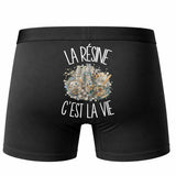 Boxer Homme La résine c'est la vie – Impression au dos – Noir