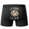 Boxer Homme Les bougies c'est la vie – Impression au dos – Noir