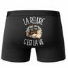 Boxer Homme La reliure c'est la vie – Impression au dos – Noir