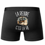 Boxer Homme La reliure c'est la vie – Impression au dos – Noir