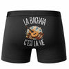 Boxer Homme La bachata c'est la vie – Impression au dos – Noir
