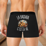 Boxer Homme La bachata c'est la vie – Impression au dos – Noir