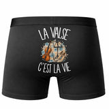 Boxer Homme La valse c'est la vie – Impression au dos – Noir