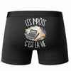 Boxer Homme Les impôts c'est la vie – Impression au dos – Noir