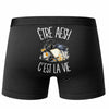 Boxer Homme Être AESH c'est la vie – Impression au dos – Noir