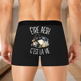Boxer Homme Être AESH c'est la vie – Impression au dos – Noir