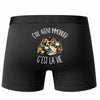 Boxer Homme Être agent immobilier c'est la vie – Impression au dos – Noir