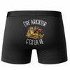 Boxer Homme Être agriculteur c'est la vie – Impression au dos – Noir
