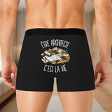 Boxer Homme Être architecte c'est la vie – Impression au dos – Noir