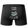 Boxer Homme Être auxiliaire de puériculture c'est la vie – Impression au dos – Noir