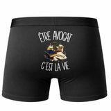 Boxer Homme Être avocat c'est la vie – Impression au dos – Noir