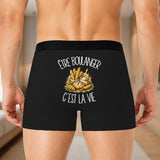 Boxer Homme Être boulanger c'est la vie – Impression au dos – Noir