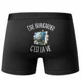 Boxer Homme Être brancardier c'est la vie – Impression au dos – Noir